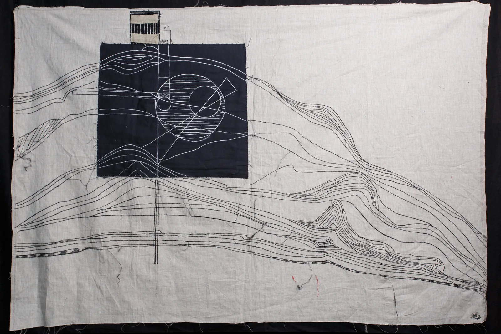 
              LANDSCAPE, Embroidery on linen, 2014 © Maria Arendt              